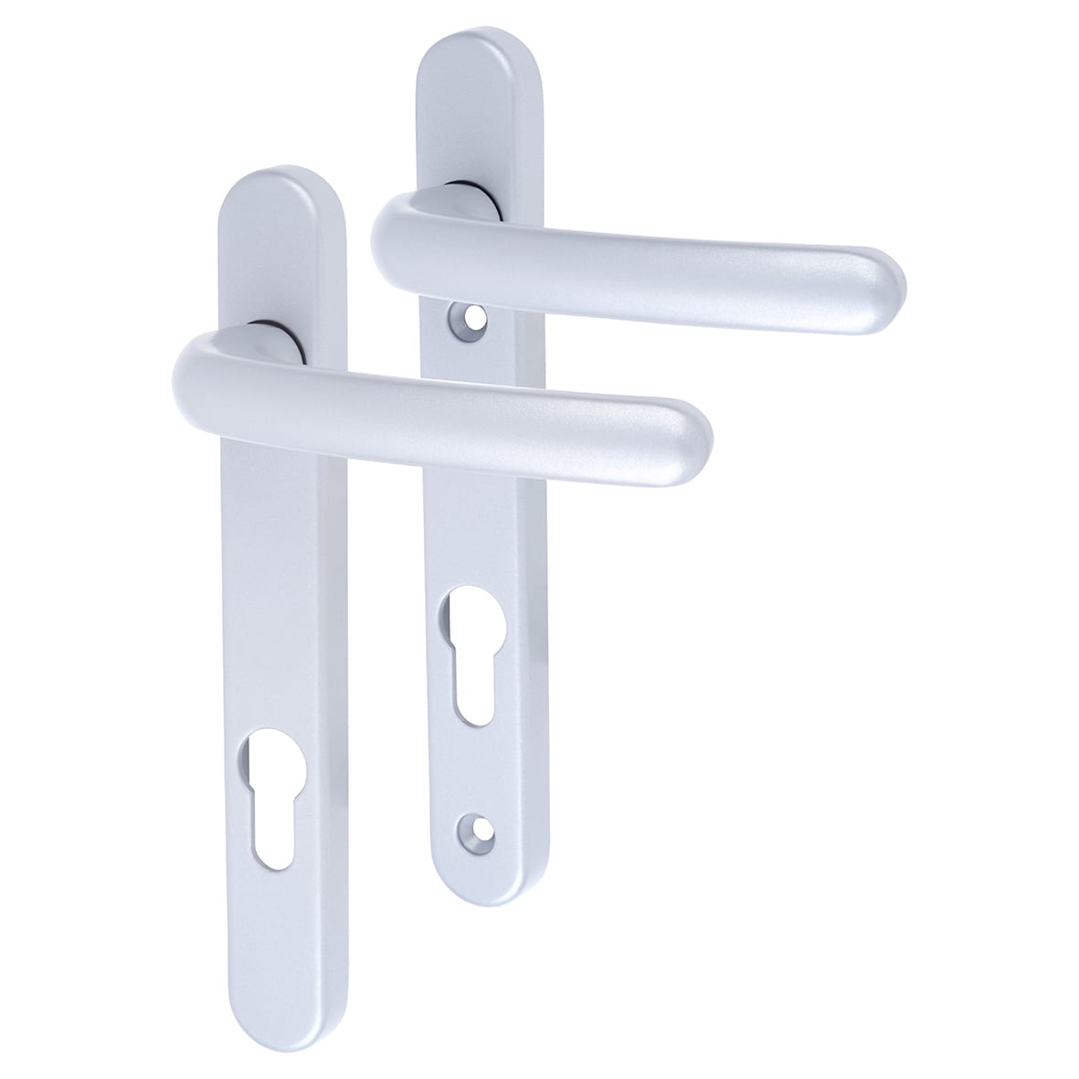 Premium Satin Silver uPVC Multipoint Door Handles - 92mm c/c - Windsor Range