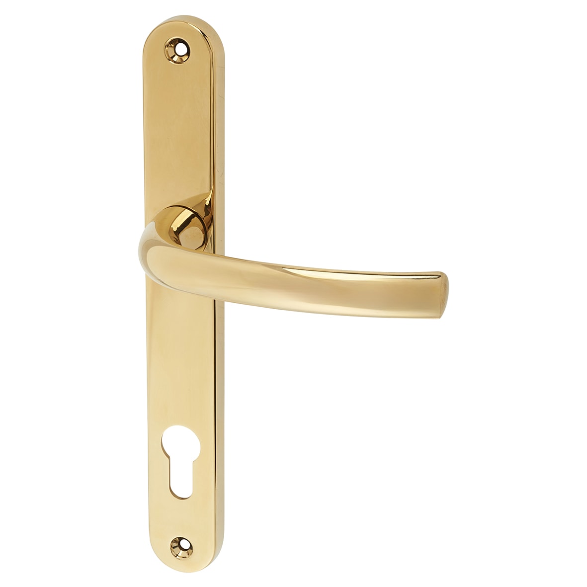 Polished Brass uPVC Multipoint Door Handles - 92mm c/c - 44mm door