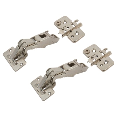 CLIP Top Cabinet Hinge Pack & 0mm Mounting Plate - 170° - Sprung - Overlay - Zinc Plated - Pair