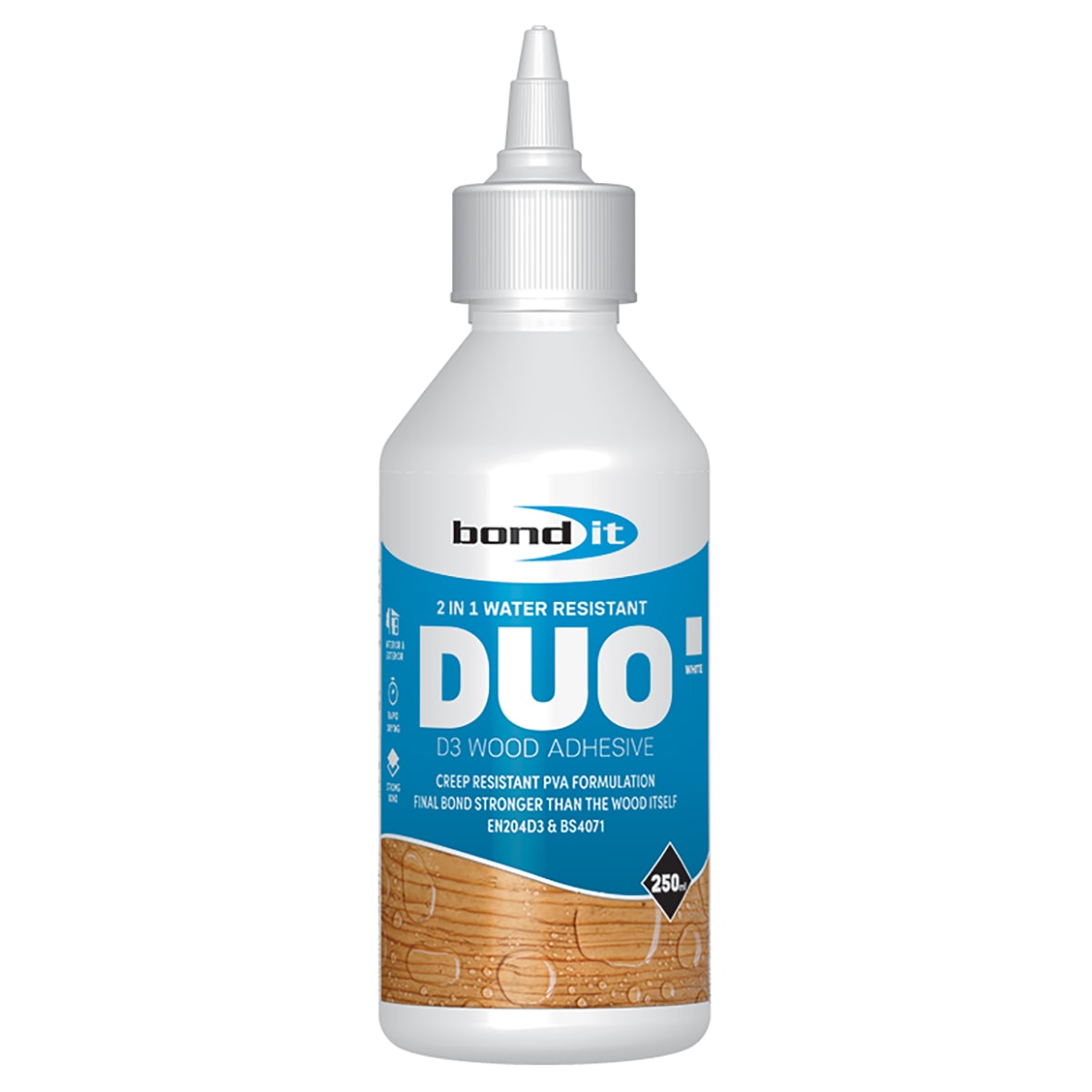 Bond It Duo PVA Wood Glue - 250ml - White