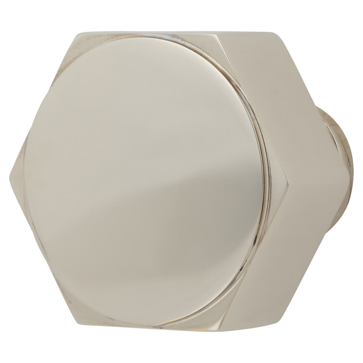 Vesper Hex Cabinet Knob - 40mm Diameter - Polished Nickel