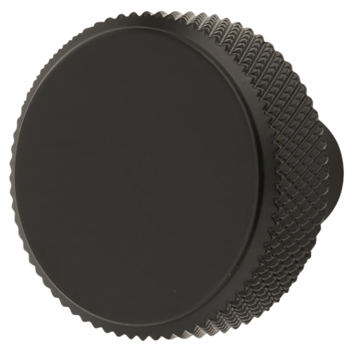 Marlow Knurled Round Cabinet Knob - 30mm Diameter - Matt Black