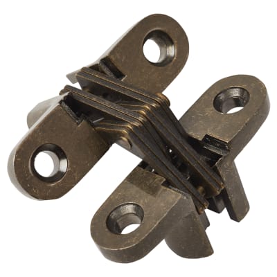 Concealed Hinge - 45 x 13mm - Antique Brass - Pair
