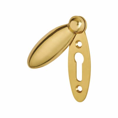 Teardrop Covered Escutcheon - 59 x 20mm - Keyhole - Polished Brass