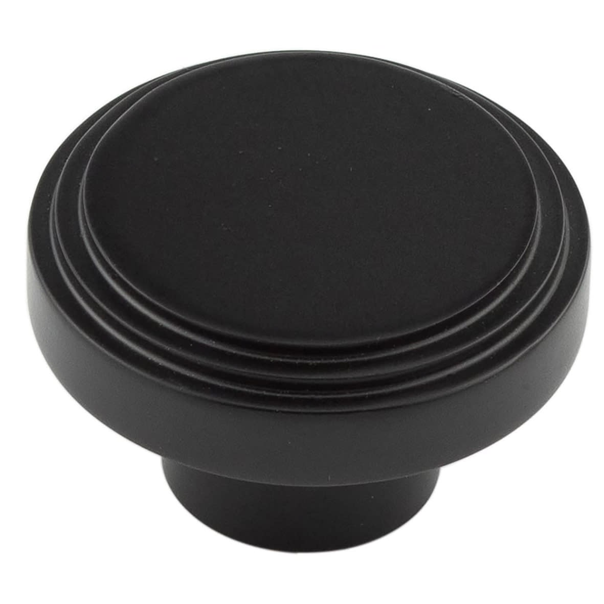 Cropley Stepped Round Cabinet Knob - 40mm Diameter - Black