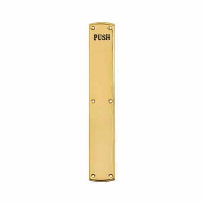 Solid Brass Period Entrance Finger Plate - Push - 450 x 75 x 4mm - Polished