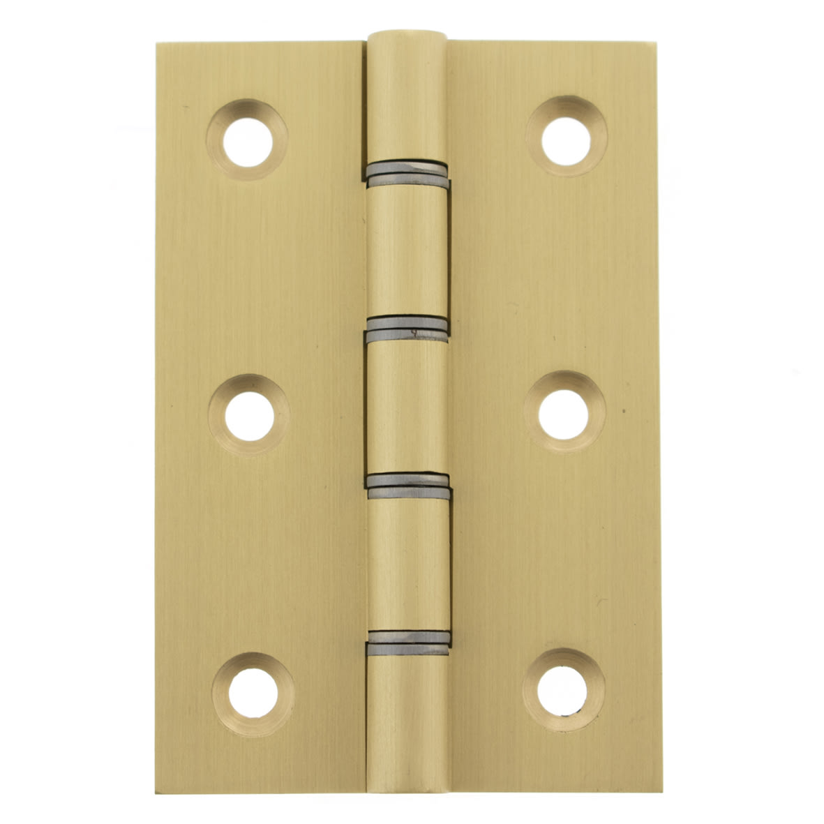 Washered Butt Hinge - 76 x 50 x 2mm - Satin Brass - Pair