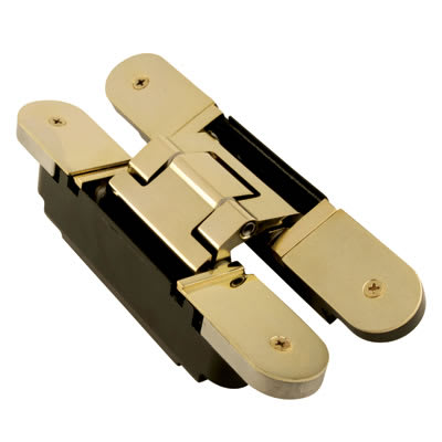 Tectus 3D FR Concealed Door Hinge - 200 x 32mm - Polished Brass - Pair