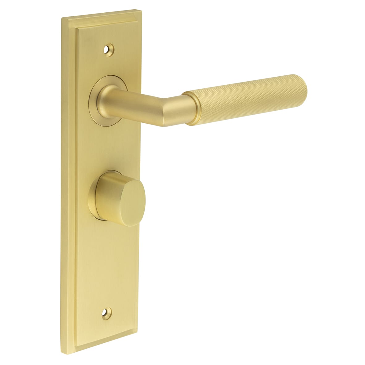 Satin Brass Fire Rated Bathroom Door Handles - Piccadilly - Inner 2 - 200 x 55mm