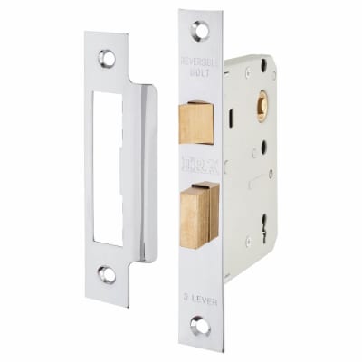 3 Lever Sashlock - 76mm Case - 56mm Backset - Polished Chrome