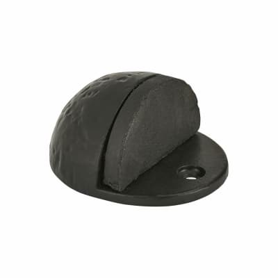 Half Moon Oval Floor Door Stop - 44 x 26mm - Antique Black Iron