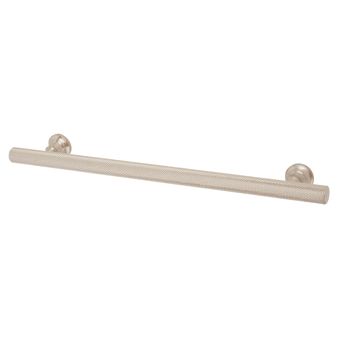 York 12mm Knurled T-Bar Cabinet Pull Handle - 192mm Centres - Satin Nickel