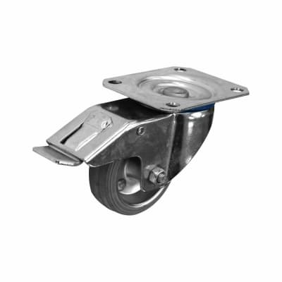 Industrial Castor - Swivel Braked - 80kg Max Weight - 80mm Diameter - Grey