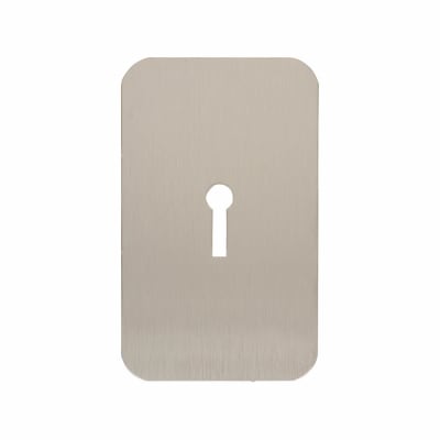 Jumbo Adhesive Fixing Escutcheon - 100 x 60mm - Keyhole - Satin Stainless Steel