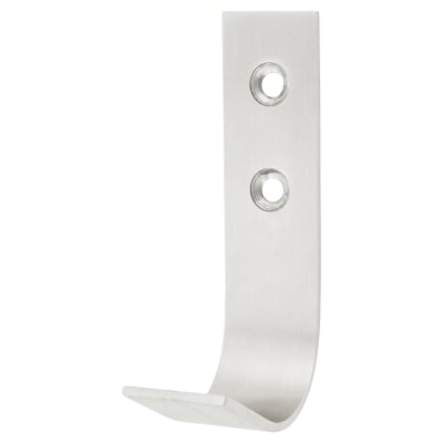 Flat Single Coat Hook - 70 x 20 x 40mm - Satin Stainless Steel