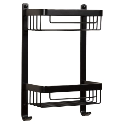 Wirework Shower Cosmetic Basket - Two Tier - 390 x 256 x 127mm - Matt Black