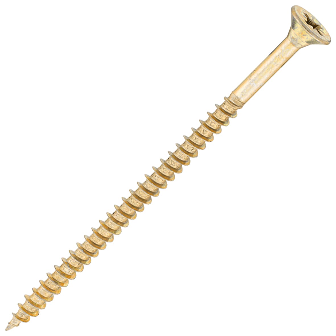 General Purpose Pozi Countersunk Chipboard Wood Screws - 5.0 x 90mm - Yellow Zinc - Pk of 100