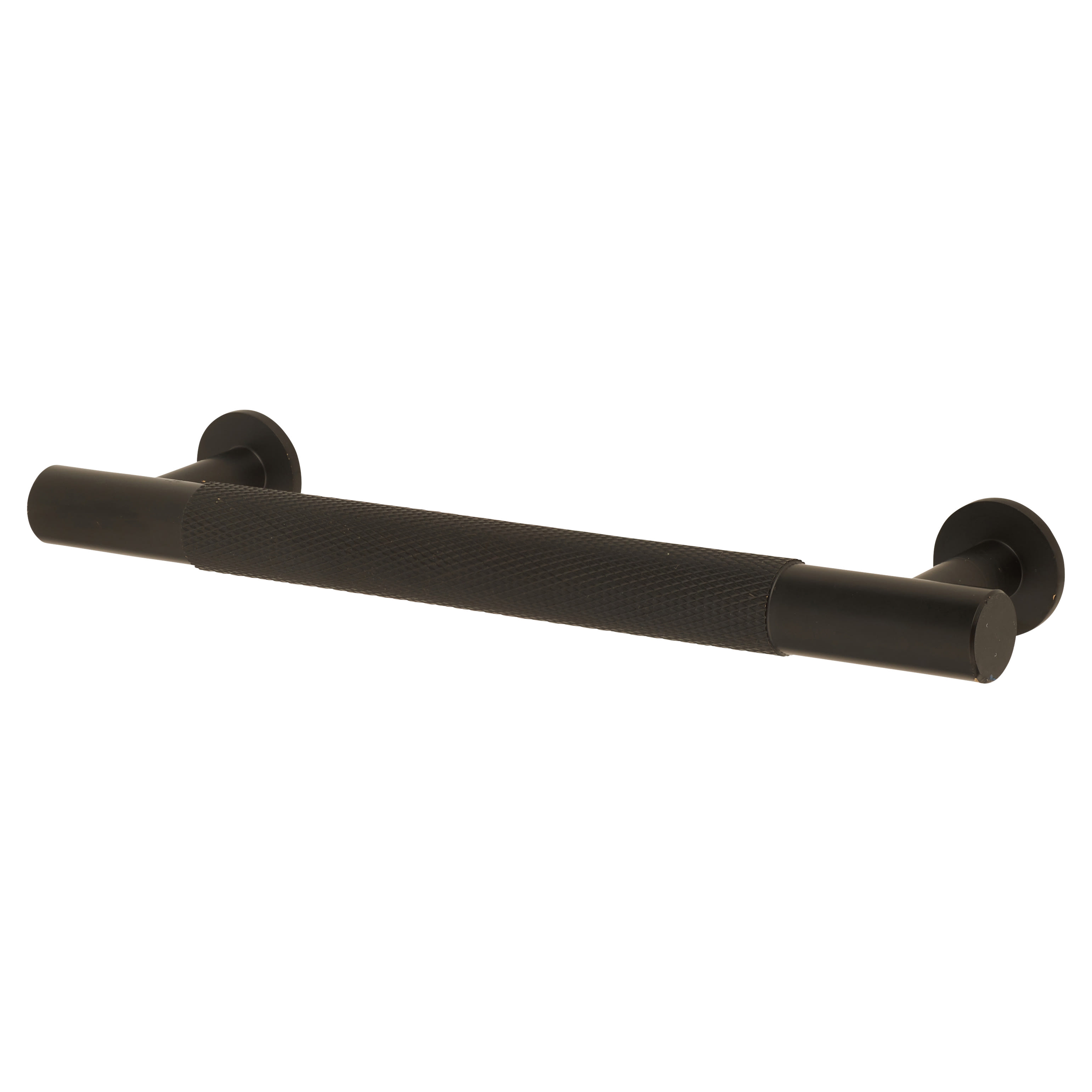 13mm Knurled T-Bar Cabinet Pull Handle - 128mm Centres - Matt Black