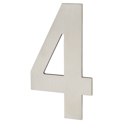 100mm Concealed Screw Fix Door Numeral - 4 - Satin Stainless Steel