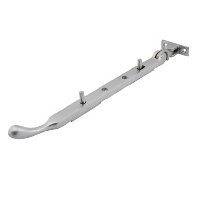 Cast Bulb End Casement Window Stay - 10"/250mm Length - Satin Chrome