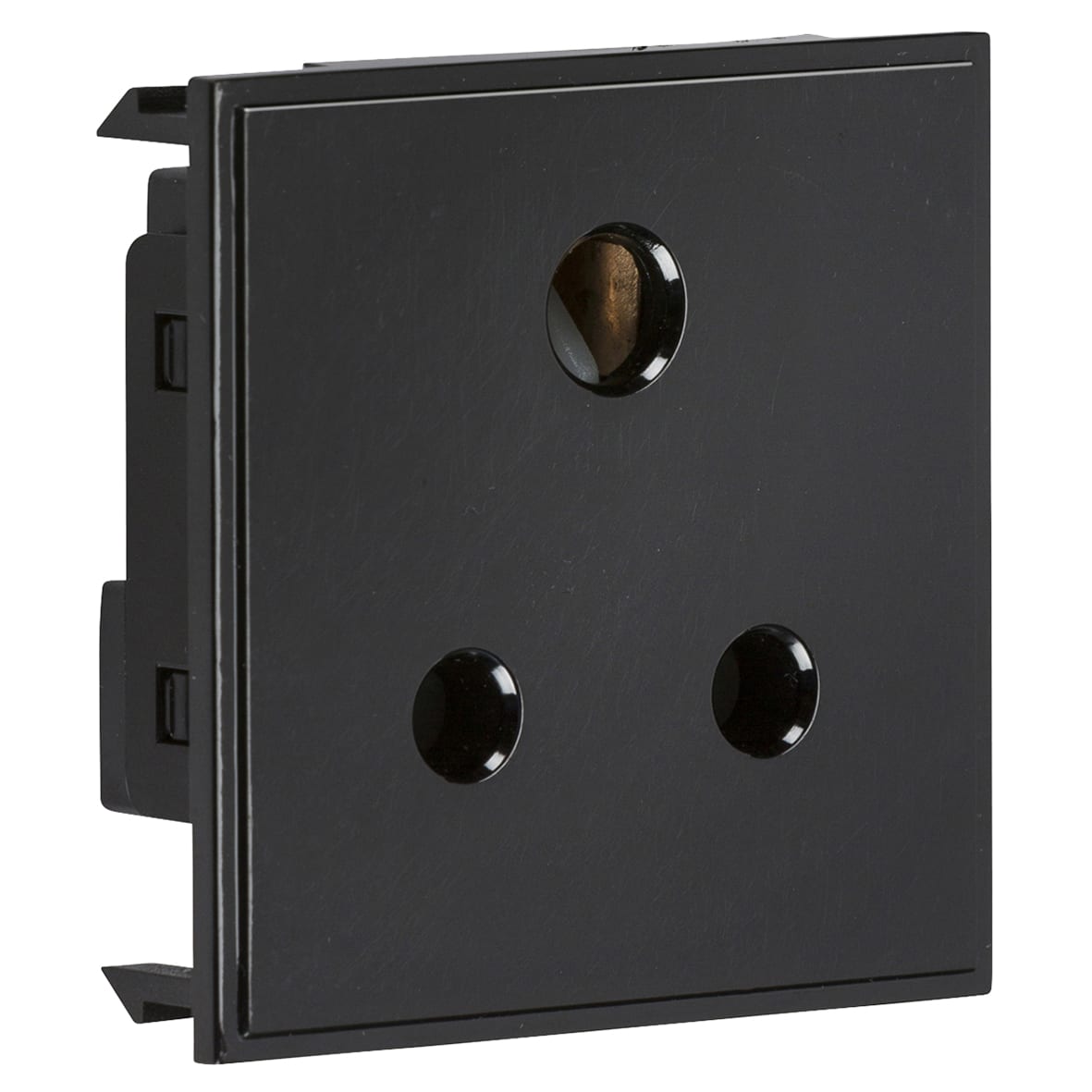 5A 1 Gang Unswitched Round Pin Socket - Black