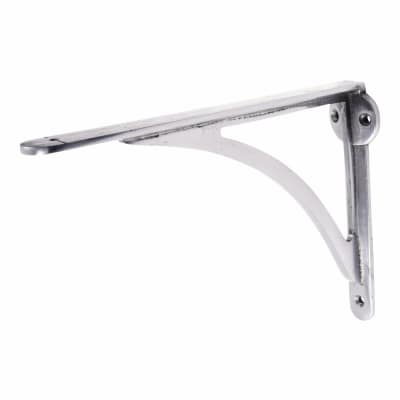 Curved Steel Shelf Bracket - 249 x 174mm - Pewter
