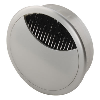 Round Cable Tidy Grommet - 80mm Hole Size - Silver - Pack of 10