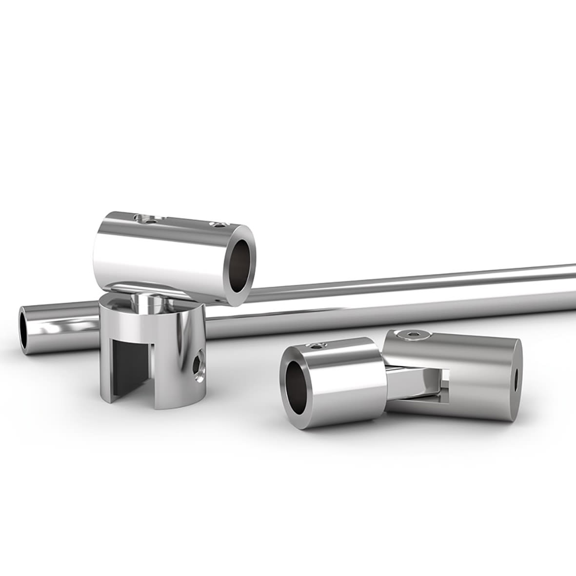Reinforcement Bar Set - Round - 1210mm Length - Polished Chrome
