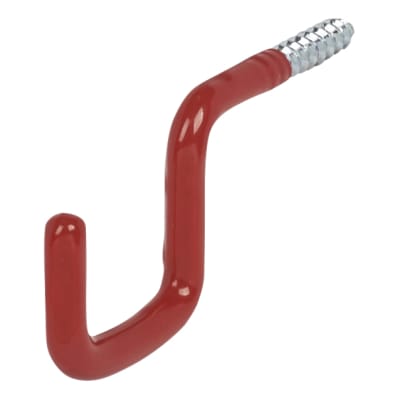 Tubular Garage and Shed Screw-In Storage Hook - Small Square - 65mm Depth - Red
