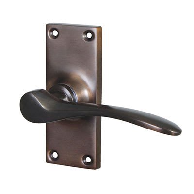 Antique Bronze Latch Door - Short Plate - Buckingham Range - 100 x 41mm