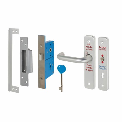 RADAR Lockset - 50mm Backset - 78mm Case - Left Hand - Satin Anodised Aluminium