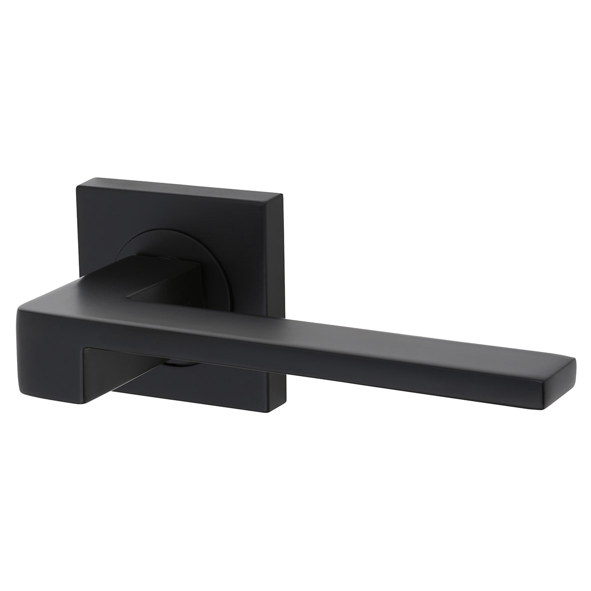 Brass Matt Black Door Handles on Square Rose - Equi Range
