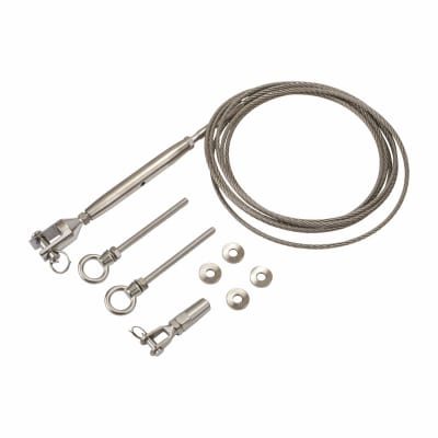 4mm Wire Rope 3m Tension Kit with Timber & Metric Threads - 316 Stainless Steel