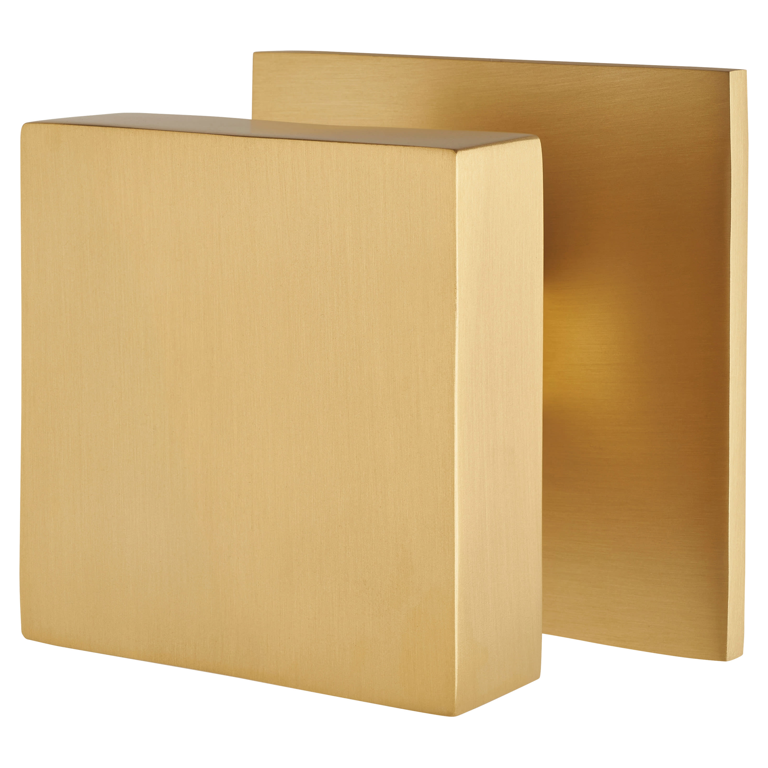 Marcus Satin Brass Square Centre Door Knob - 89 x 89mm Square Rose