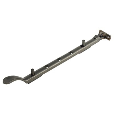 Victorian Casement Window Stay - 12"/300mm Length - Black Nickel