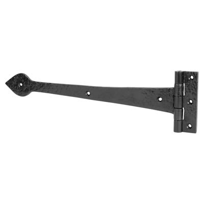 Tudor Plain Door Tee Hinge - 410 x 105mm - Antique Black Iron - Pair