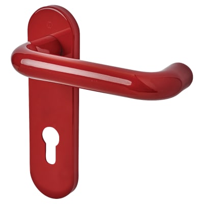 Rouge Red Nylon Steel Core Euro Lock Door Handles - 72mm c/c - Paris Range