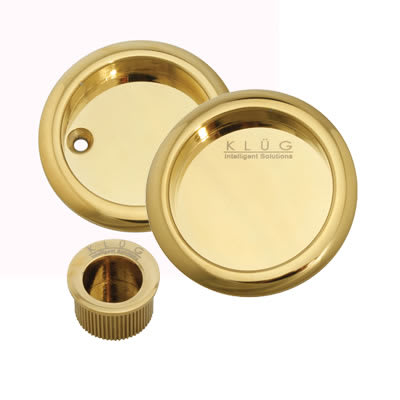 Round 3 Piece Flush Handle Set - PVD Brass