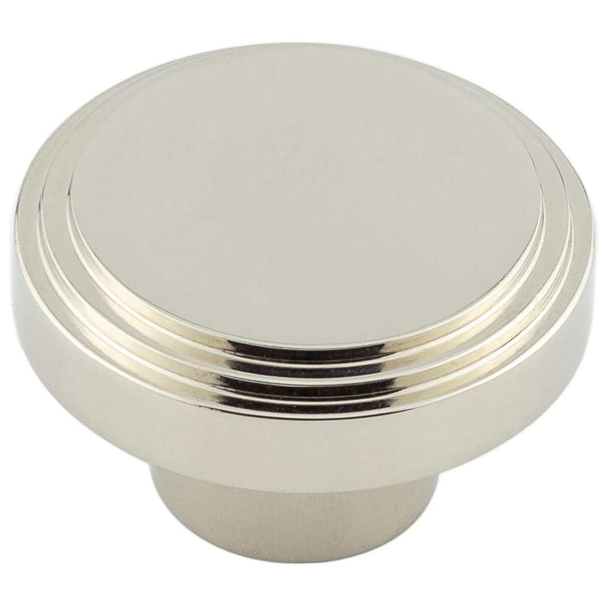 Cropley Stepped Round Cabinet Knob - 40mm Diameter - Polished Nickel