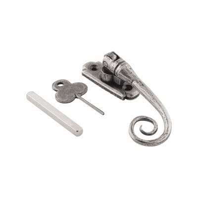 Monkey Tail Espagnolette Casement Window Handle - Left Hand - Pewter