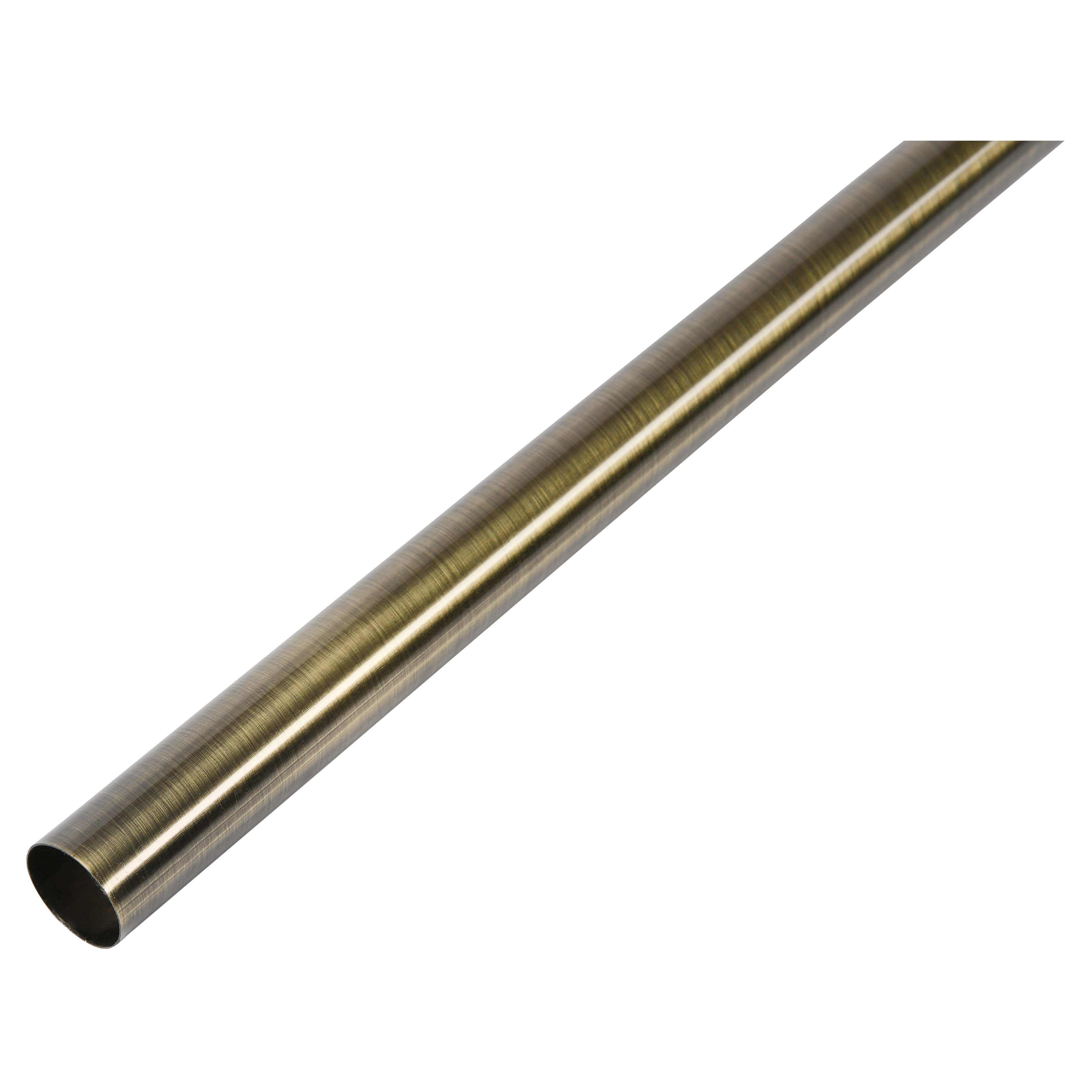25mm Curtain Pole / Wardrobe Hanging Rail - 1219mm Length - Antique Brass