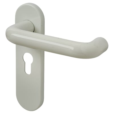Diamond White Nylon Steel Core Euro Lock Door Handles - 47.6mm c/c - Paris Range