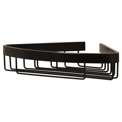 Wirework Small Corner Shower Soap Dish Basket - 60 x 311 x 209mm - Matt Black
