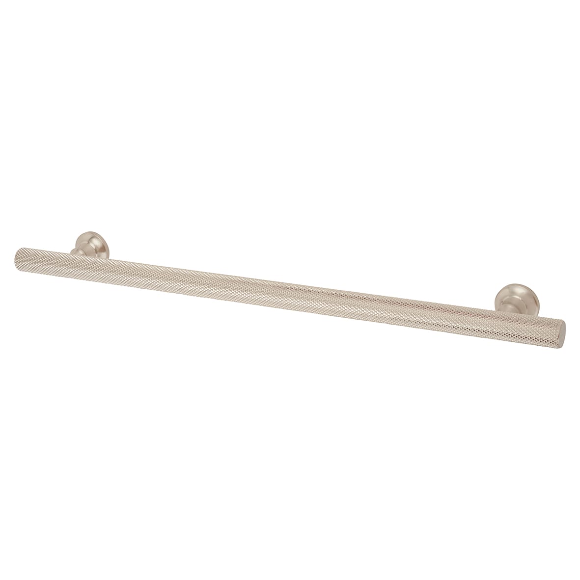 York 12mm Knurled T-Bar Cabinet Pull Handle - 224mm Centres - Satin Nickel