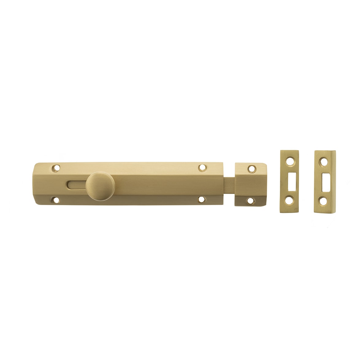 French Door Bolt/Flat Section Bolt - 150 x 35mm - Satin Brass