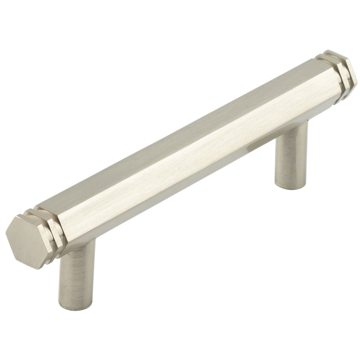 Nile 15mm Hex T-Bar Cabinet Pull Handle - 96mm c/c - Satin Nickel