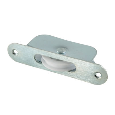 Radius Axle Sash Window Pulley - 44mm Curved Nylon Wheel - Silver 626014P