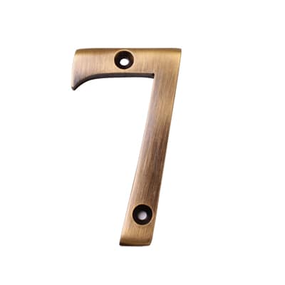 Marcus 76mm Screw Fix Door Numeral - 7 - Antique Brass