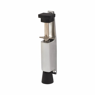 Foot Operated Door Holder - 120mm Closed Height - Satin Chrome