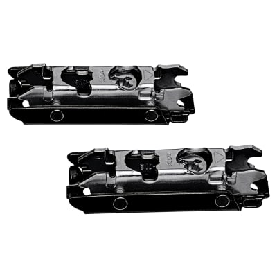 CLIP Straight Cabinet Mounting Plate - Screw On - 0mm Spacing - Steel - Black Onyx - Pair